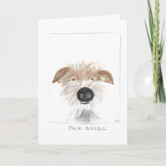 Cartão jack russell design greeting card, blank inside, (Frente)