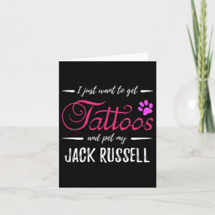 Cartão Jack Russell Dog Lover Tattoo Engraçado Cachorro M