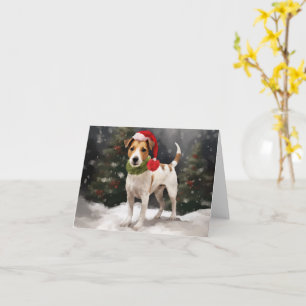 Cartão Jack Russell Dog no Natal da Neve
