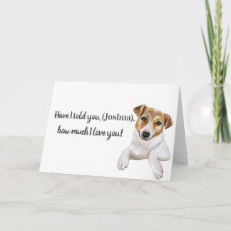 Cartão Jack Russell, eu te amo, cumprimentando