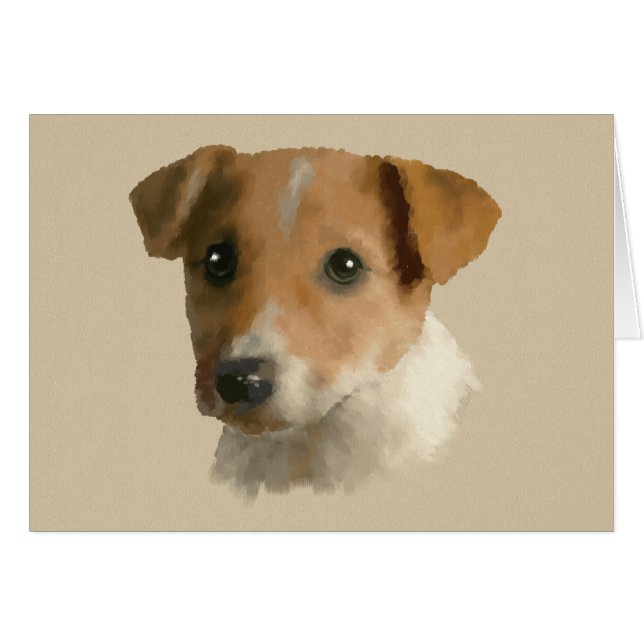 Cartão Jack Russell Puppy (Frente Horizontal)