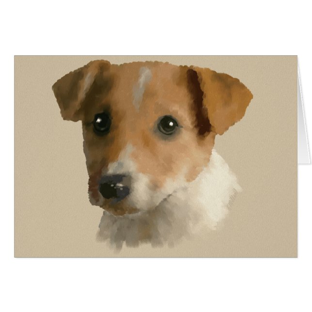 Cartão Jack Russell Puppy (Frente Horizontal)