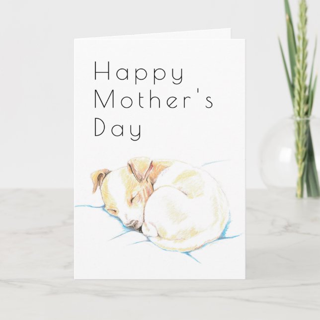 Cartão Jack Russell Puppy Deco Mothers Day Card (Frente)