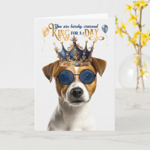 Cartão Jack Russell Rei Lisinho para Dia de Aniversário D