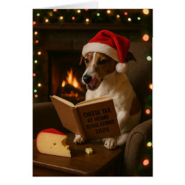 Cartão Jack Russell Terrier 'Cheese Tax' Christmas card