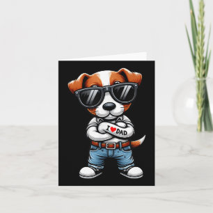 Cartão Jack Russell Terrier I Love Pai Engraçado Dog Tatt