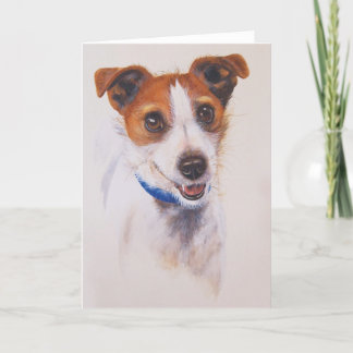 Cartão Jack Russell Terrier pintado na Aquarela