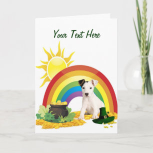 Cartão Jack Russell Terrier St. Patrick’s Day Wishes