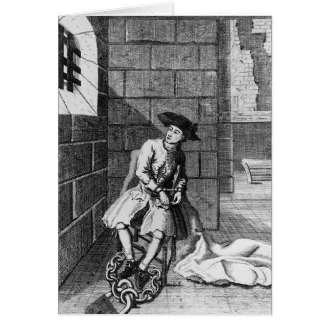 Cartão Jack Shepperd na prisão de Newgate, 1724 (Frente)