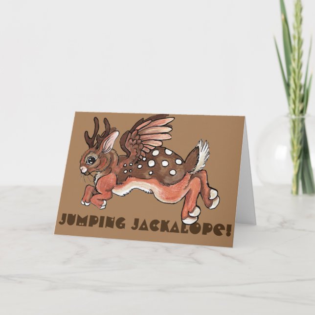 Cartão Jackalope Hoppy Birthday! (Frente)