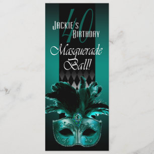 Cartão Jackie UK Teal Black Mascarada