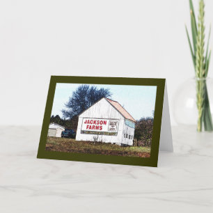 Cartão Jackson Farms fresh milk ahead! advert