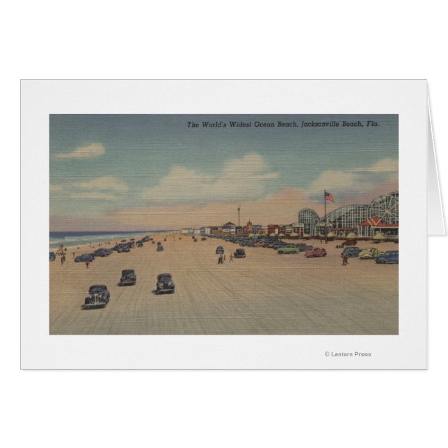 Cartão Jacksonville Beach, FL - O Ocea mais largo do mund (Frente Horizontal)
