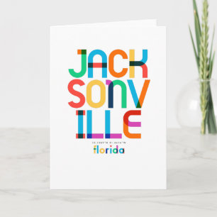 Cartão Jacksonville Florida Mid Century, Pop Art,