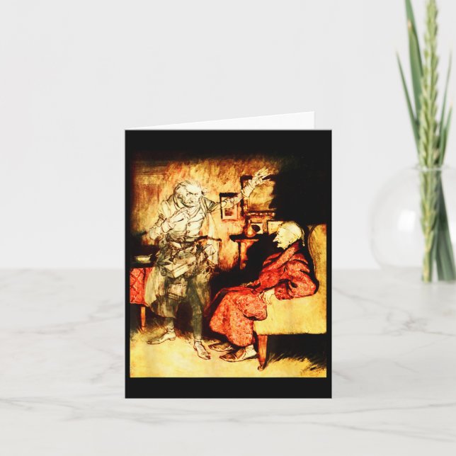 Cartão Jacob Marley Ghost Scrooge Bah Humbug Christmas Ca (Frente)