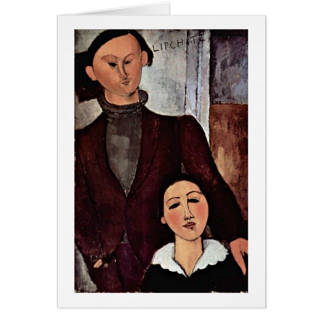 Cartão Jacques Lipchitz E A Mulher Por Amedeo Modigliani (Frente)