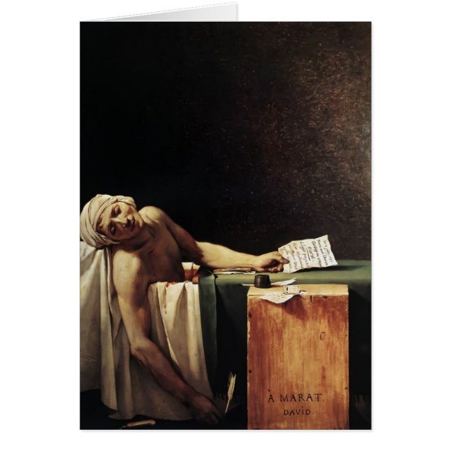 Cartão Jacques-Louis David a morte de Marat (Frente)