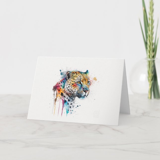 Cartão Jaguar Watercolor (Frente)