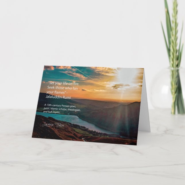 Cartão Jalaluddin Rumi - siga seu passiion (Frente)