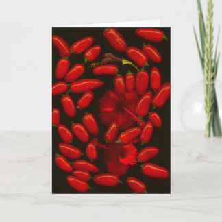 Cartão Jalapeños and Hibiscus greeting card