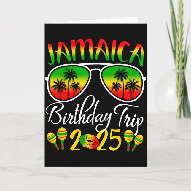 Cartão Jamaica Birthday Trip 2025 Funny Family Matching  (Frente)