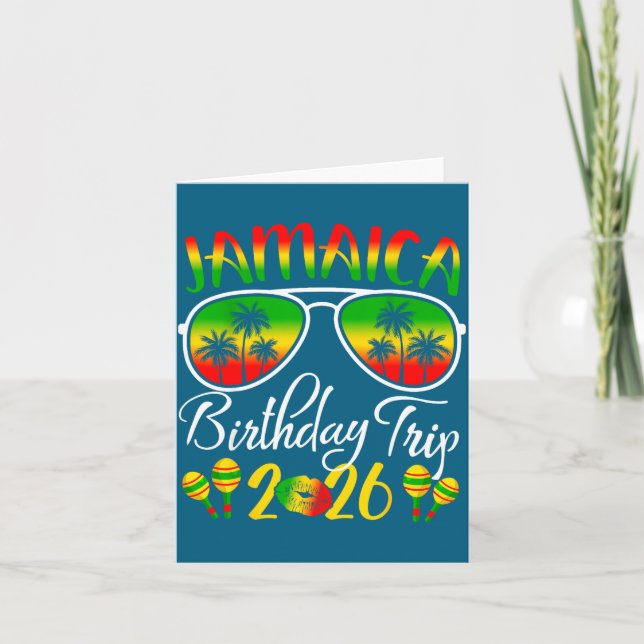 Cartão Jamaica Birthday Trip Vacation Summer 2026 Outfit  (Frente)