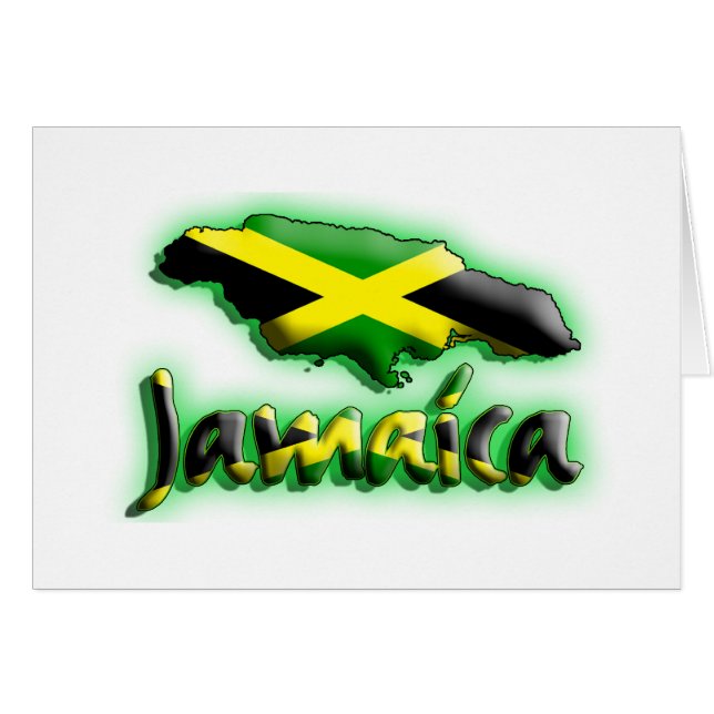 Cartão Jamaica com título da bandeira (Frente Horizontal)