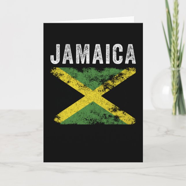 Cartão Jamaica Flag Distressed - Jamaican Flag (Frente)