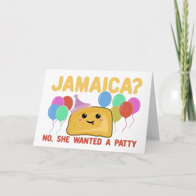 Cartão Jamaica? Não, ela queria uma festa - jamaicano eng (Frente)