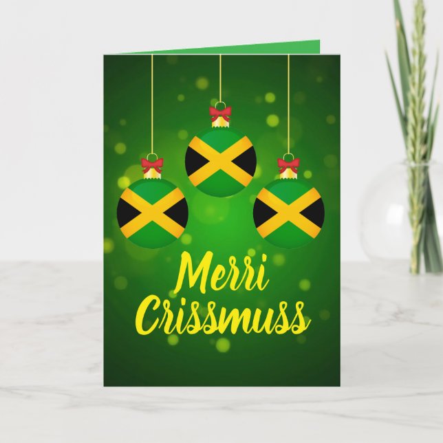 Cartão Jamaican Patois Festive Merry Christmas (Frente)