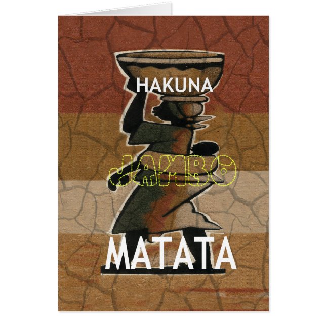 Cartão Jambo Habari Hakuna Matata. (Frente)