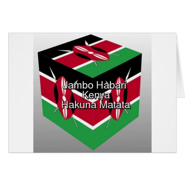 Cartão Jambo Habari! Kenya Hakuna Matata (Frente Horizontal)