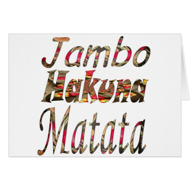 Cartão Jambo! Hakuna Matata (Frente Horizontal)