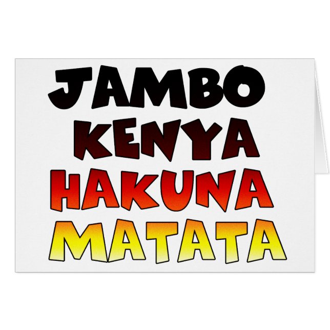Cartão Jambo Kenya Hakuna Matata (Frente Horizontal)