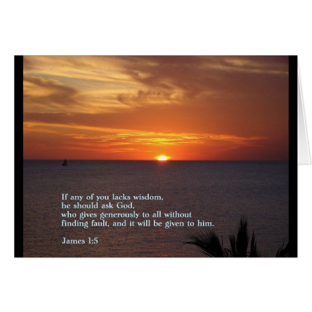 Cartão James 1:5 Sunset (Frente Horizontal)