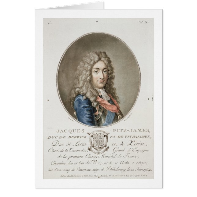 Cartão James Fitzjames (1670-1733), ø duque de Berwick, (Frente)