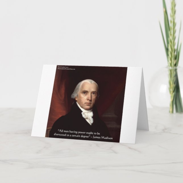Cartão James Madison "War & Freedom" Wisdom Quote Gifts (Frente)