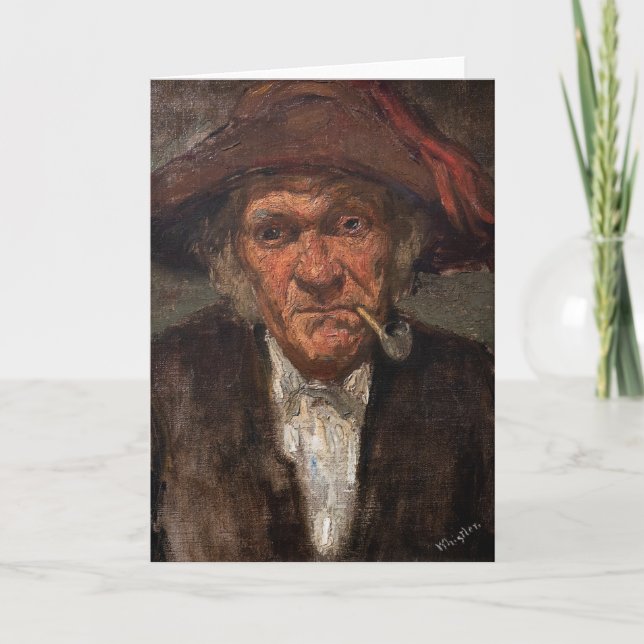 Cartão James Whistler - Homem Fumando um Pipe (Frente)