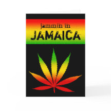 Jammin na Jamaica Reggae Colore Rasta Leaf Black