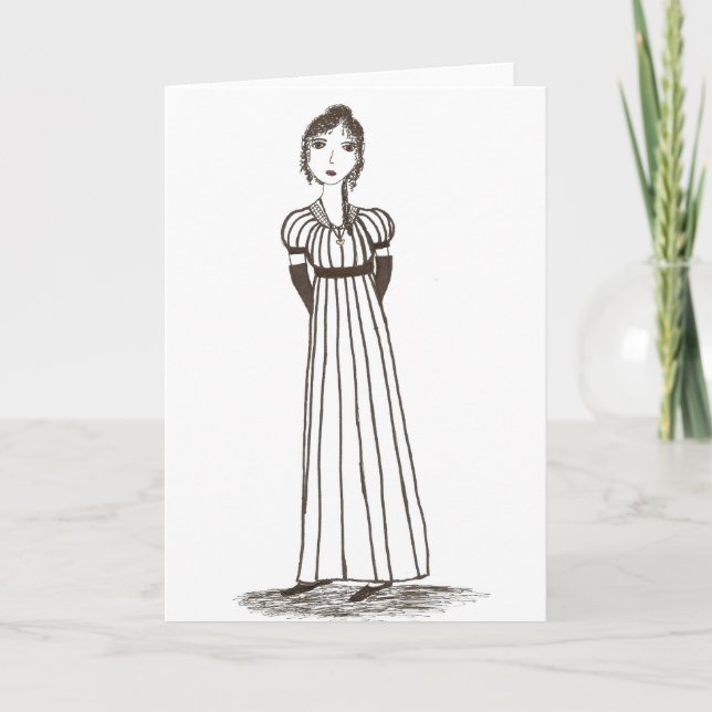 Cartão Jane Austen Inspired striped Dress (Frente)