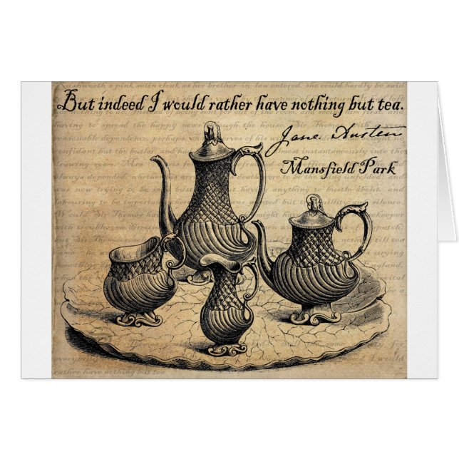 Cartão Jane Austen: Nada mas chá (Frente Horizontal)