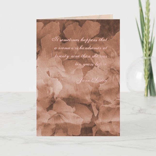 Cartão Jane Austen Quote Birthday Card CUSTOMIZED (Frente)