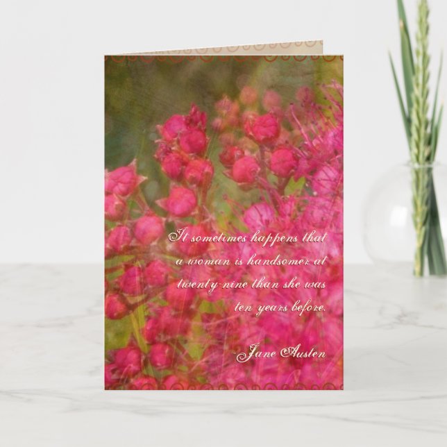 Cartão Jane Austen Quote Birthday Card CUSTOMIZED (Frente)