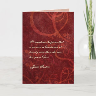 Cartão Jane Austen Quote Birthday Card CUSTOMIZED