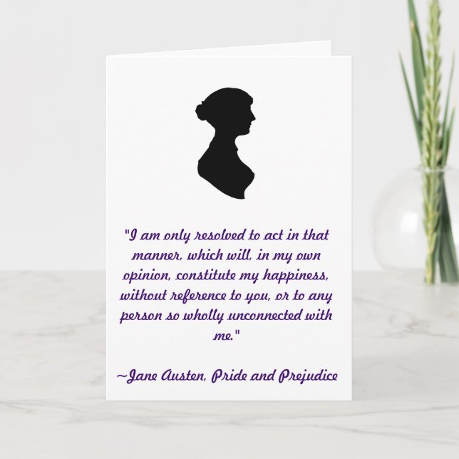 Cartão Jane Austen Quote Card (Frente)