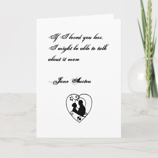 Cartão Jane Austen Quote Greeting Card CUSTOMIZED (Frente)