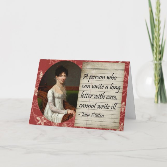 Cartão Jane Austen Writing Inspired Design (Frente)