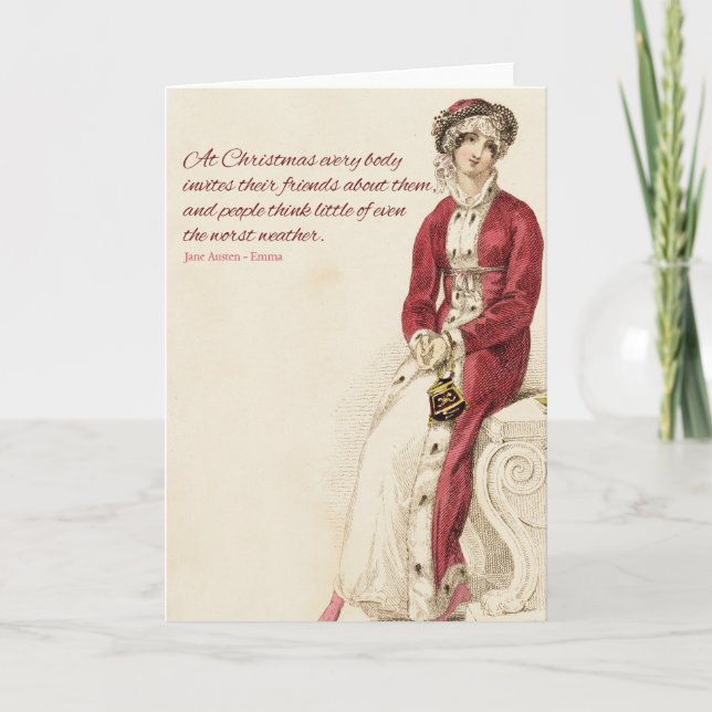 Cartão Jane Austen's Emma Quote Christmas Card (Frente)