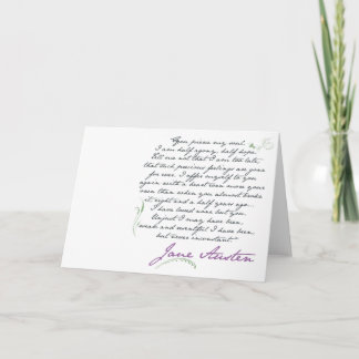 Cartão Jane Austen's Persuasion Quote #1 Greeting Card