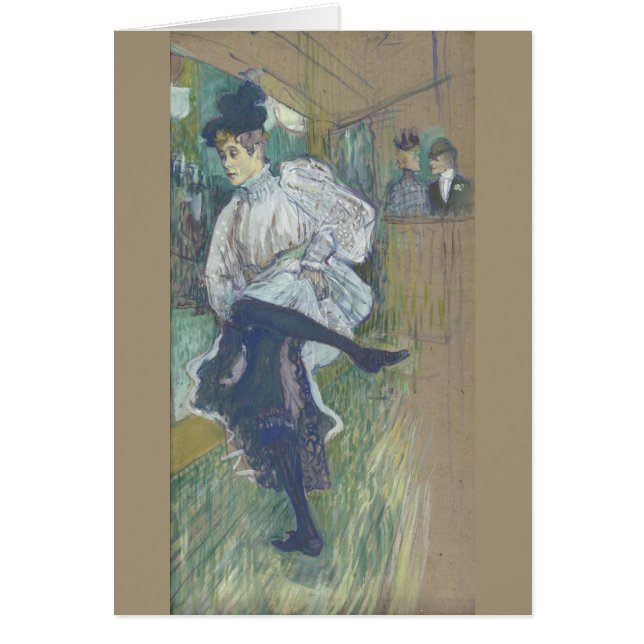 Cartão Jane Avril Dancing por Henri de Toulouse-Lautrec (Frente)